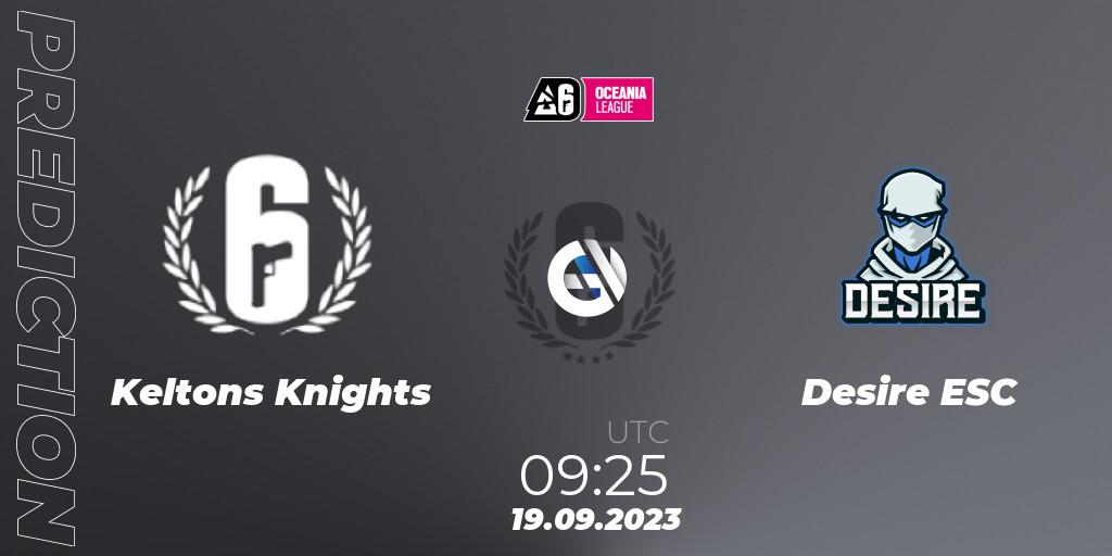Keltons Knights vs Desire ESC: Match Prediction. 19.09.2023 at 09:25, Rainbow Six, Oceania League 2023 - Stage 2