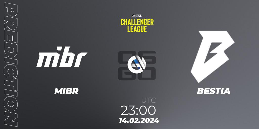 MIBR vs BESTIA: Match Prediction. 14.02.2024 at 23:00, Counter-Strike (CS2), ESL Challenger League Season 47: South America