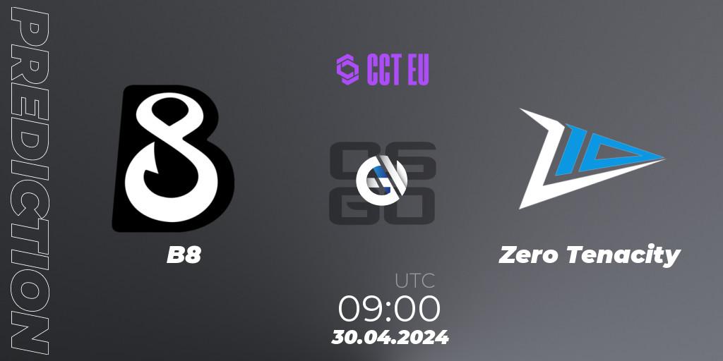 B8 vs Zero Tenacity: Match Prediction. 30.04.2024 at 09:00, Counter-Strike (CS2), CCT Season 2 Europe Series 2 