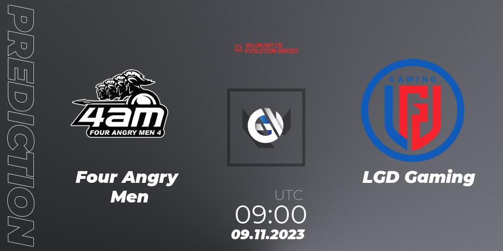 Four Angry Men vs LGD Gaming: Match Prediction. 09.11.2023 at 09:00, VALORANT, VALORANT China Evolution Series Act 3: Heritability - Play-In