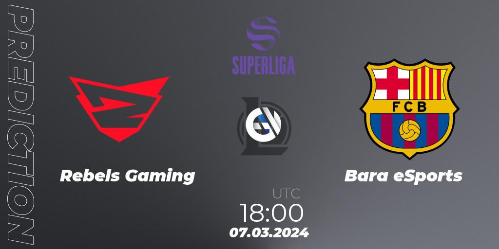 Rebels Gaming vs Barça eSports: Match Prediction. 07.03.2024 at 18:00, LoL, Superliga Spring 2024 - Group Stage