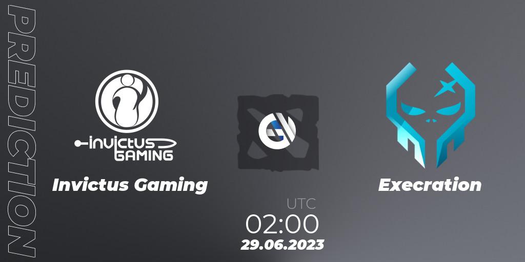 Invictus Gaming vs Execration: Match Prediction. 29.06.2023 at 02:02, Dota 2, Bali Major 2023 - Group Stage