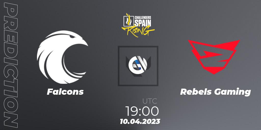Falcons vs Rebels Gaming: Match Prediction. 10.04.2023 at 19:55, VALORANT, VALORANT Challengers 2023 Spain: Rising Split 2