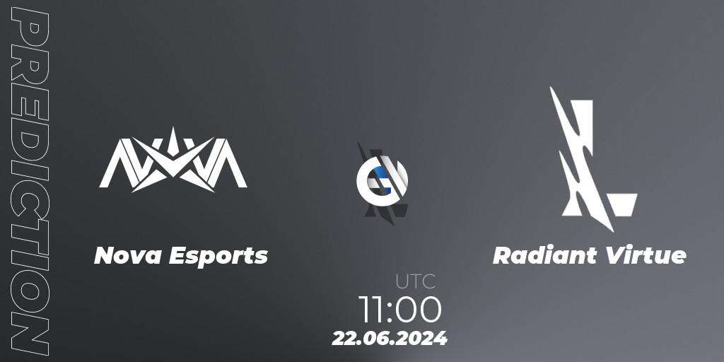 Nova Esports vs Radiant Virtue: Match Prediction. 22.06.2024 at 11:00, Wild Rift, Wild Rift Super League Summer 2024 - 5v5 Tournament Group Stage