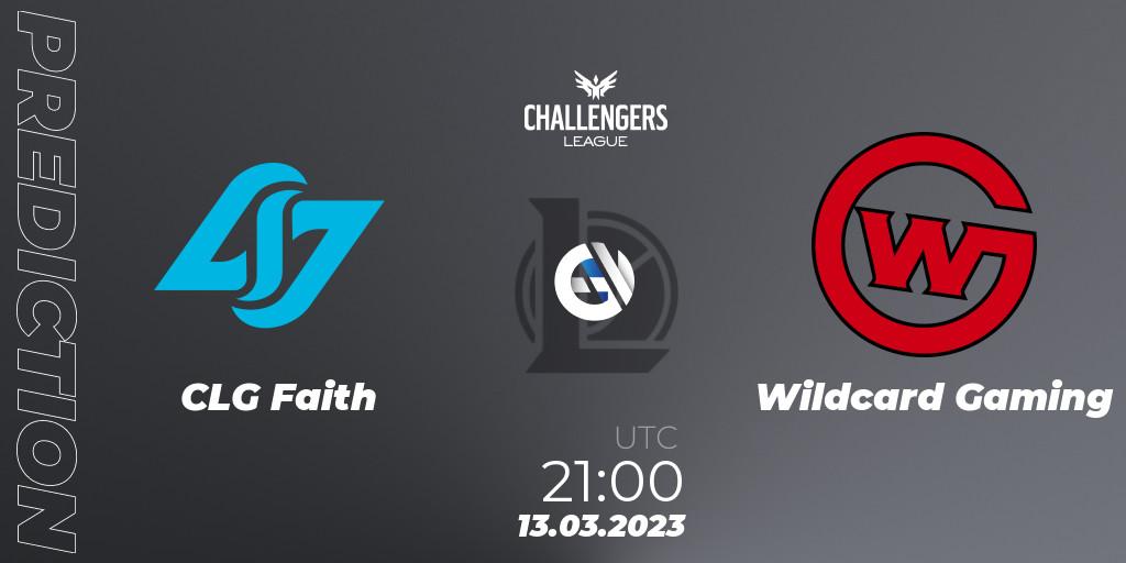 CLG Faith vs Wildcard Gaming: Match Prediction. 13.03.2023 at 20:00, LoL, NACL 2023 Spring - Playoffs
