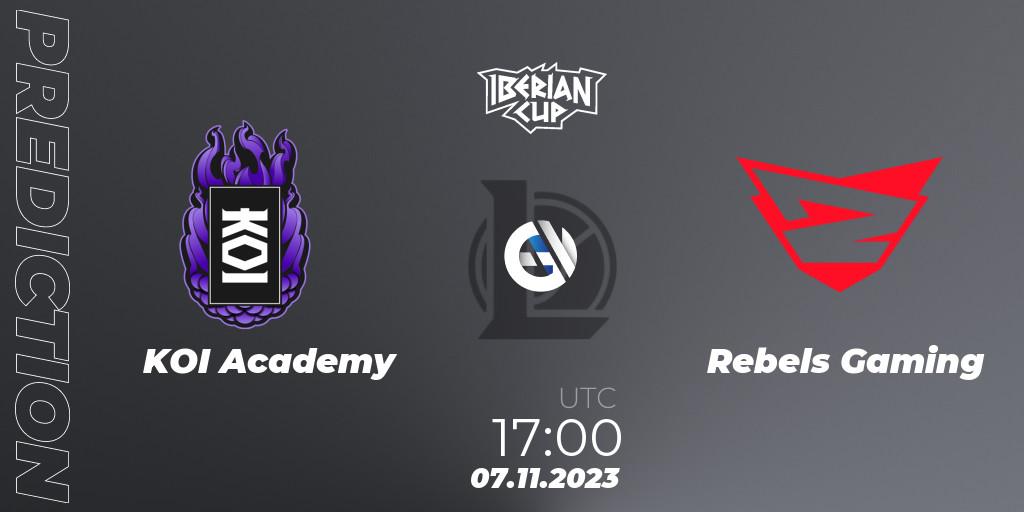 KOI Academy vs Rebels Gaming: Match Prediction. 07.11.2023 at 17:00, LoL, Iberian Cup 2023