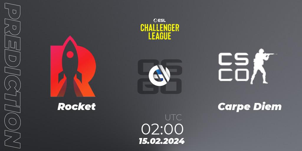 Rocket vs Carpe Diem: Match Prediction. 15.02.2024 at 02:00, Counter-Strike (CS2), ESL Challenger League Season 47: North America