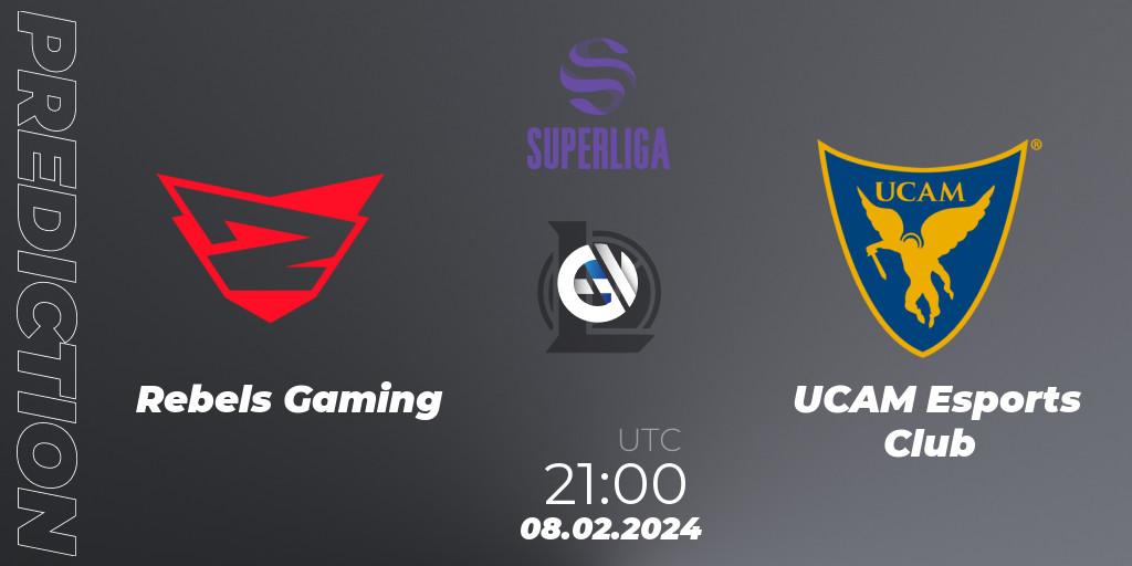 Rebels Gaming vs UCAM Esports Club: Match Prediction. 08.02.2024 at 21:00, LoL, Superliga Spring 2024 - Group Stage