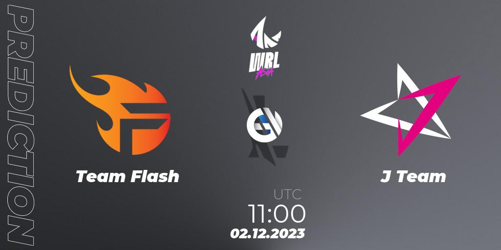 Team Flash vs J Team: Match Prediction. 02.12.2023 at 11:30, Wild Rift, WRL Asia 2023 - Season 2 - Regular Season
