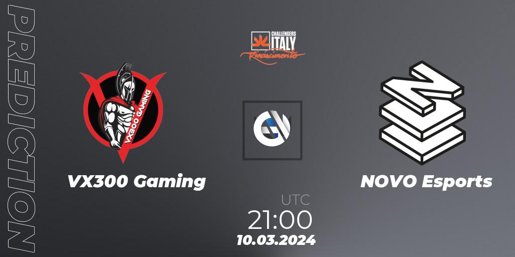 VX300 Gaming vs NOVO Esports: Match Prediction. 10.03.2024 at 21:20, VALORANT, VALORANT Challengers 2024 Italy: Rinascimento Split 1