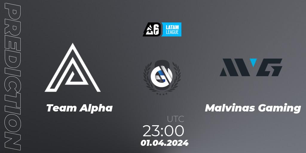 Team Alpha vs Malvinas Gaming: Match Prediction. 01.04.2024 at 23:00, Rainbow Six, LATAM League 2024 - Stage 1: LATAM South