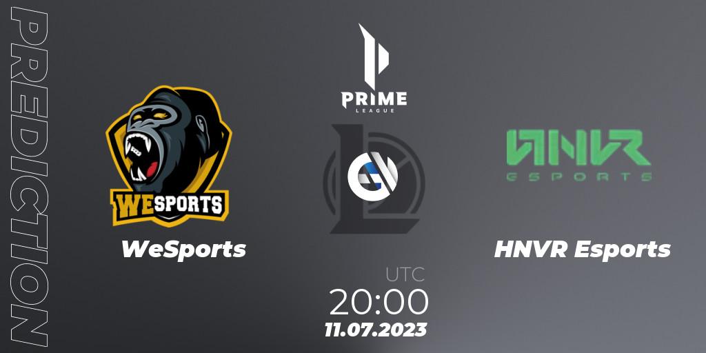 WeSports vs HNVR Esports: Match Prediction. 11.07.2023 at 20:00, LoL, Prime League 2nd Division Summer 2023