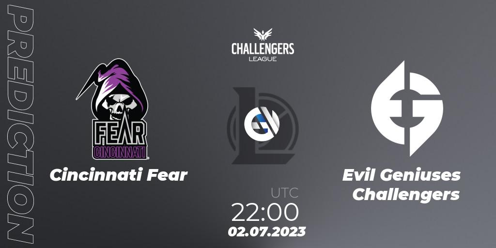 Cincinnati Fear vs Evil Geniuses Challengers: Match Prediction. 02.07.2023 at 22:00, LoL, North American Challengers League 2023 Summer - Group Stage