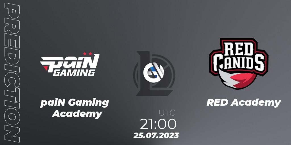 paiN Gaming Academy vs RED Academy: Match Prediction. 25.07.2023 at 21:00, LoL, CBLOL Academy Split 2 2023 - Group Stage