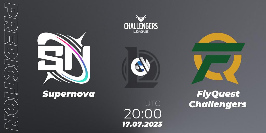 Supernova vs FlyQuest Challengers: Match Prediction. 17.07.2023 at 20:00, LoL, North American Challengers League 2023 Summer - Group Stage