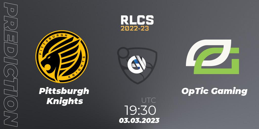 Pittsburgh Knights vs OpTic Gaming: Match Prediction. 03.03.23, Rocket League, RLCS 2022-23 - Winter: North America Regional 3 - Winter Invitational