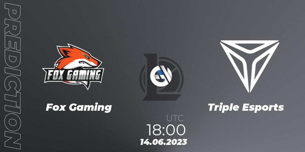 Fox Gaming vs Triple Esports: Match Prediction. 14.06.2023 at 18:15, LoL, Arabian League Summer 2023 - Group Stage