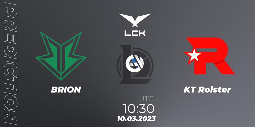 BRION vs KT Rolster: Match Prediction. 10.03.2023 at 10:30, LoL, LCK Spring 2023 - Group Stage