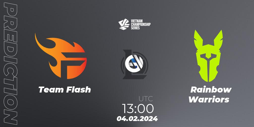 Team Flash vs Rainbow Warriors: Match Prediction. 04.02.2024 at 13:00, LoL, VCS Dawn 2024 - Group Stage