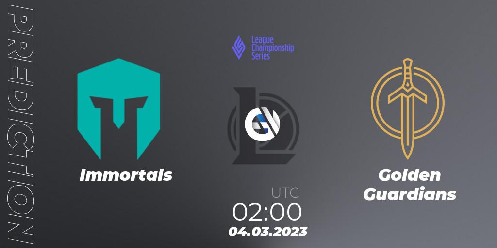 Immortals vs Golden Guardians: Match Prediction. 11.02.2023 at 02:00, LoL, LCS Spring 2023 - Group Stage