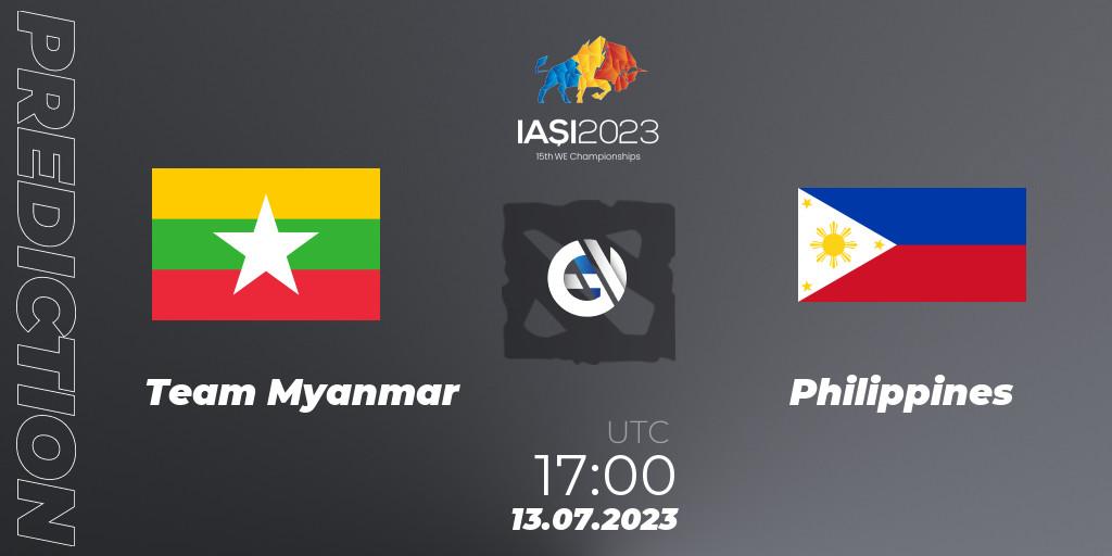 Team Myanmar vs Philippines: Match Prediction. 14.07.2023 at 16:00, Dota 2, Gamers8 IESF Asian Championship 2023