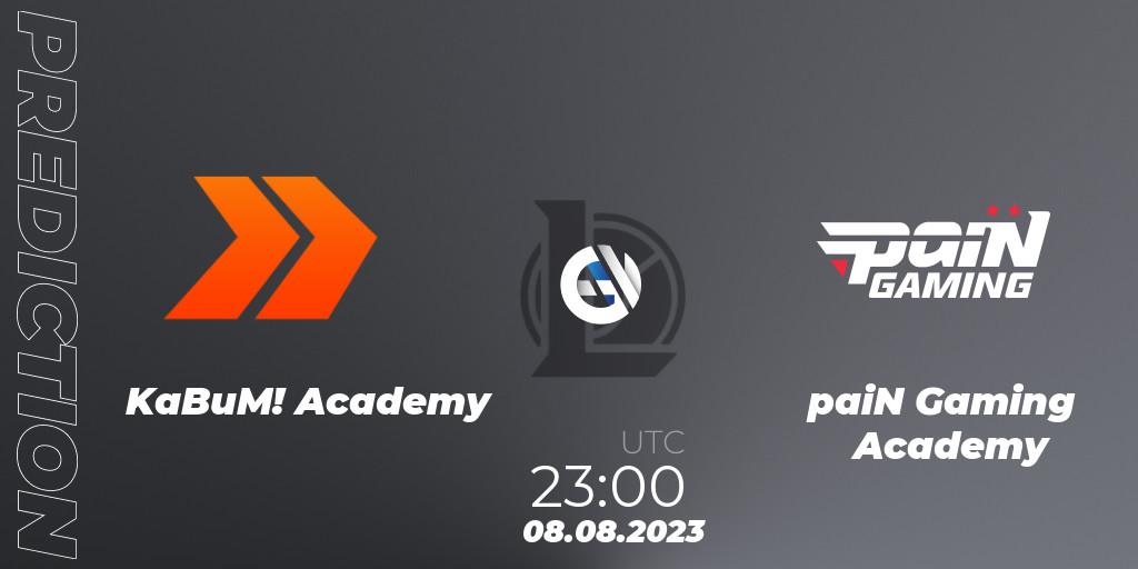 KaBuM! Academy vs paiN Gaming Academy: Match Prediction. 26.07.2023 at 19:00, LoL, CBLOL Academy Split 2 2023 - Group Stage