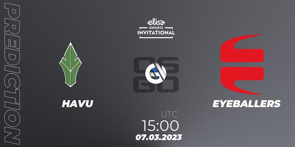 HAVU vs EYEBALLERS: Match Prediction. 07.03.2023 at 15:00, Counter-Strike (CS2), Elisa Invitational Winter 2023