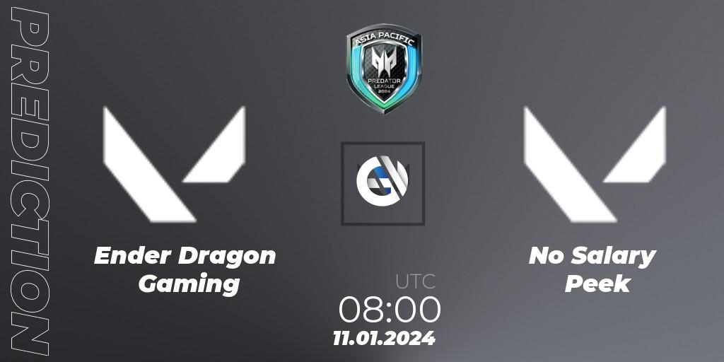 Ender Dragon Gaming vs No Salary Peek: Match Prediction. 11.01.2024 at 08:00, VALORANT, Asia Pacific Predator League 2024