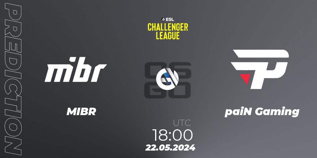 MIBR vs paiN Gaming: Match Prediction. 22.05.2024 at 18:00, Counter-Strike (CS2), ESL Challenger League Season 47: South America