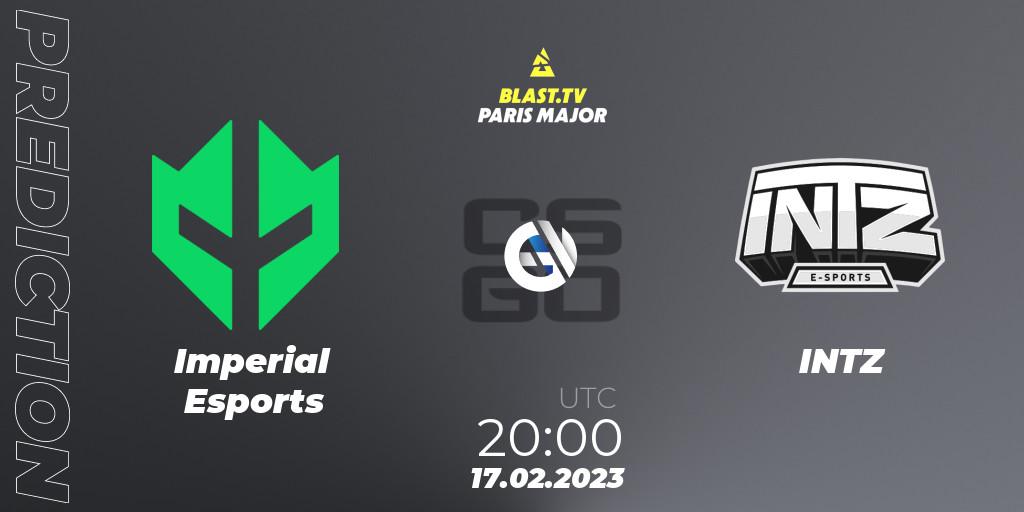 Imperial Esports vs INTZ: Match Prediction. 17.02.2023 at 20:00, Counter-Strike (CS2), BLAST.tv Paris Major 2023 South America RMR Closed Qualifier