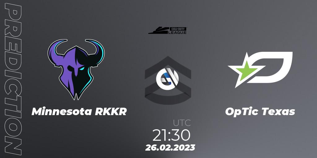 Minnesota RØKKR vs OpTic Texas: Match Prediction. 26.02.2023 at 21:00, Call of Duty, Call of Duty League 2023: Stage 3 Major Qualifiers