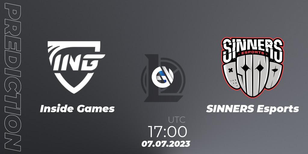 Inside Games vs SINNERS Esports: Match Prediction. 13.06.23, LoL, Hitpoint Masters Summer 2023 - Group Stage