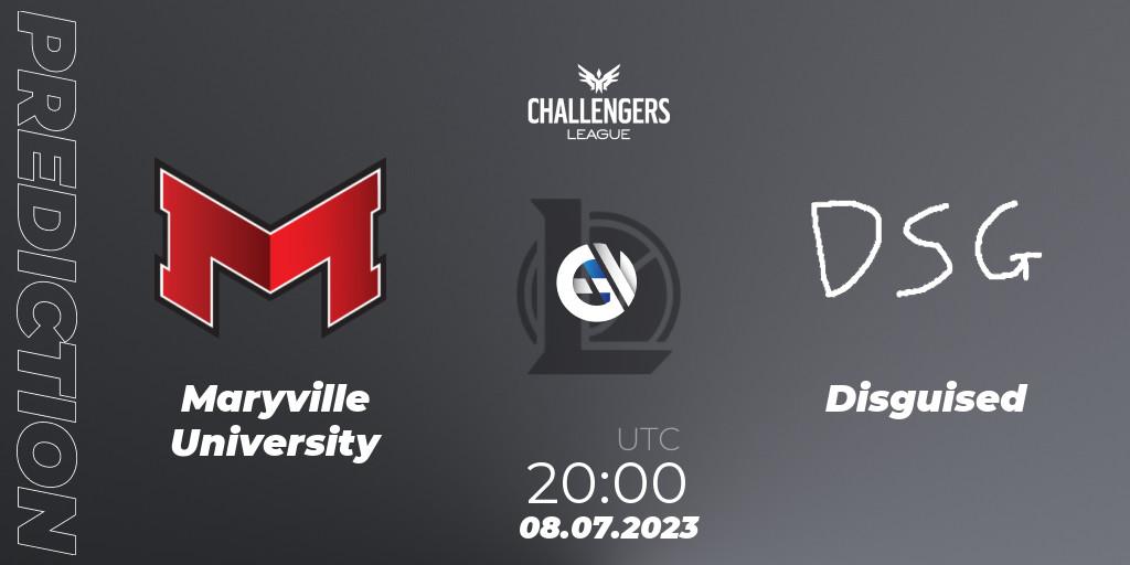 Maryville University vs Disguised: Match Prediction. 08.07.2023 at 22:00, LoL, North American Challengers League 2023 Summer - Group Stage