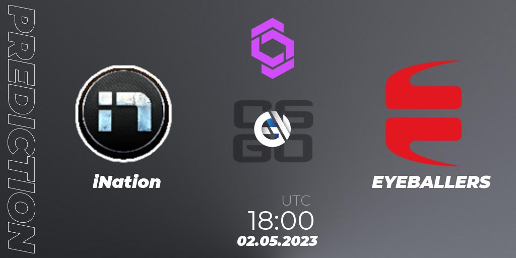 iNation vs EYEBALLERS: Match Prediction. 02.05.2023 at 19:55, Counter-Strike (CS2), CCT West Europe Series #3