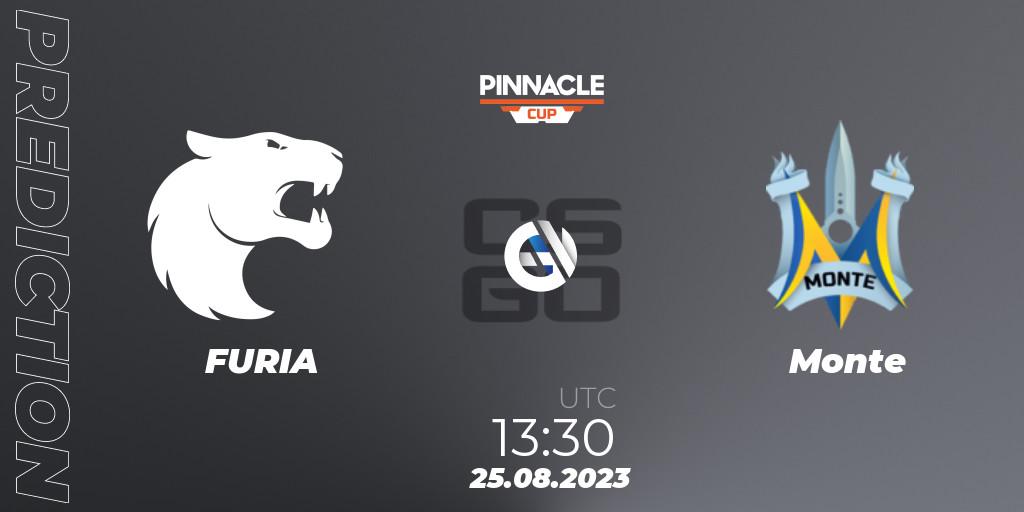 FURIA vs Monte: Match Prediction. 25.08.2023 at 13:30, Counter-Strike (CS2), Pinnacle Cup V