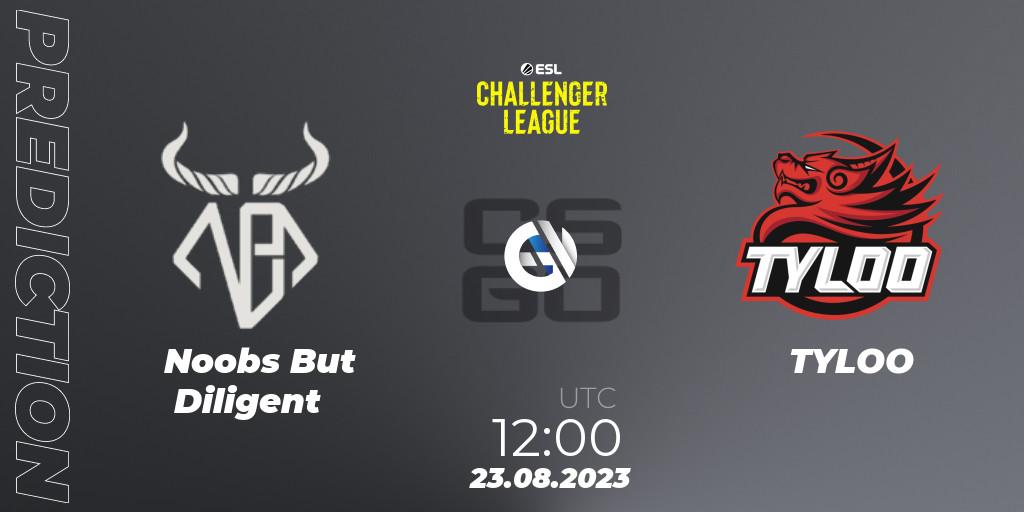 Noobs But Diligent vs TYLOO: Match Prediction. 23.08.2023 at 12:00, Counter-Strike (CS2), ESL Challenger League Season 46: Asia-Pacific