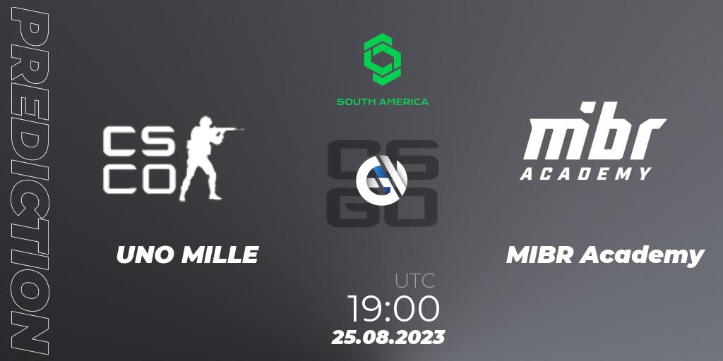 UNO MILLE vs MIBR Academy: Match Prediction. 25.08.2023 at 19:00, Counter-Strike (CS2), CCT South America Series #10