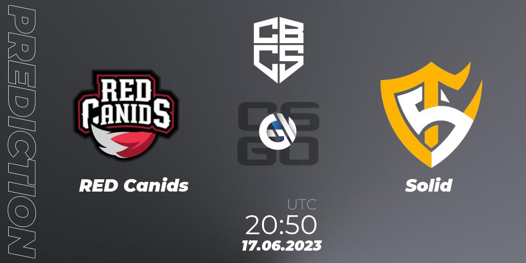 RED Canids vs Solid: Match Prediction. 17.06.2023 at 19:35, Counter-Strike (CS2), CBCS 2023 Season 1