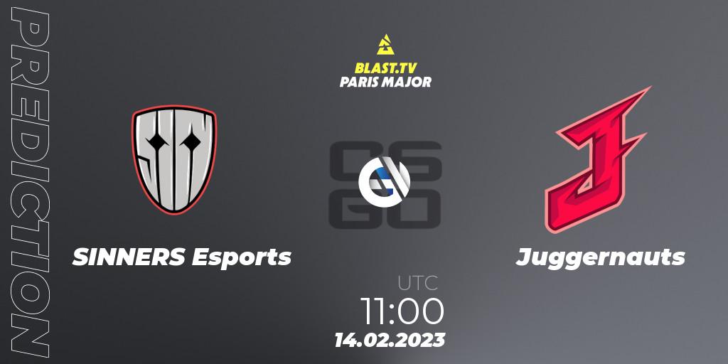 SINNERS Esports vs Juggernauts: Match Prediction. 14.02.2023 at 11:10, Counter-Strike (CS2), BLAST.tv Paris Major 2023 Europe RMR Open Qualifier