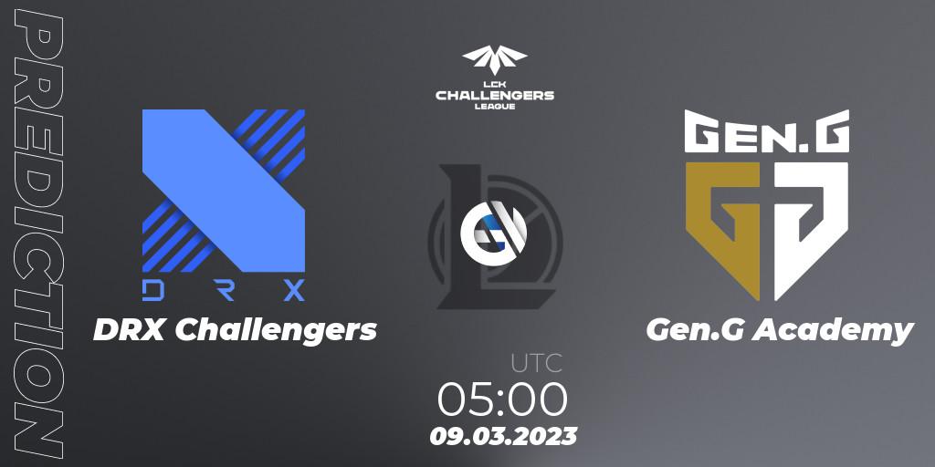 DRX Challengers vs Gen.G Academy: Match Prediction. 09.03.2023 at 05:00, LoL, LCK Challengers League 2023 Spring