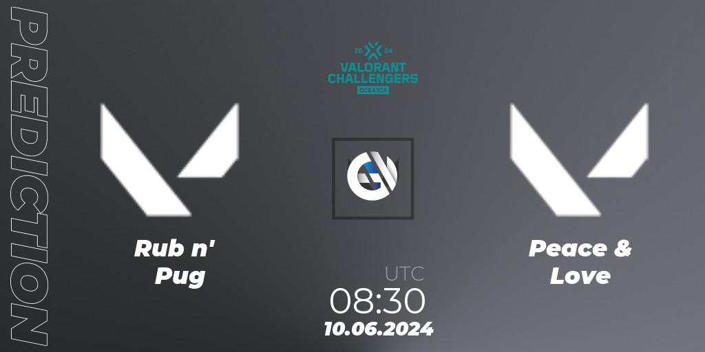 Rub n' Pug vs Peace & Love: Match Prediction. 10.06.2024 at 08:30, VALORANT, VALORANT Challengers 2024 Oceania: Split 2