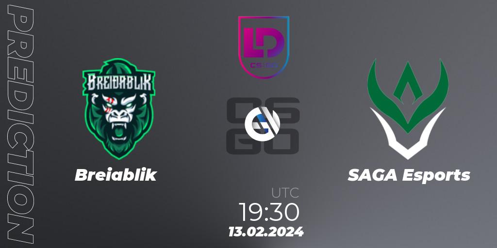 Breiðablik vs SAGA Esports: Match Prediction. 13.02.2024 at 19:30, Counter-Strike (CS2), Icelandic Esports League Season 8: Regular Season