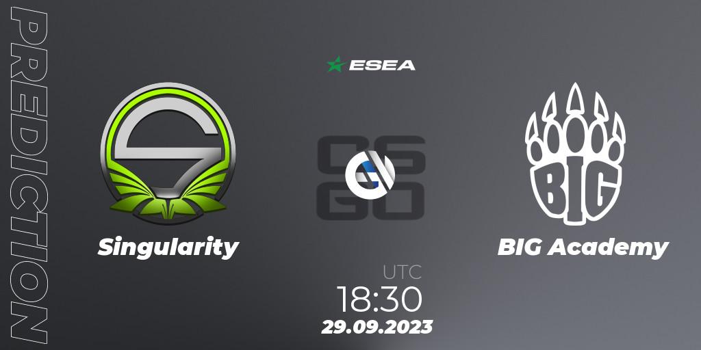 Singularity vs BIG Academy: Match Prediction. 29.09.2023 at 19:00, Counter-Strike (CS2), ESEA Advanced Season 46 Europe