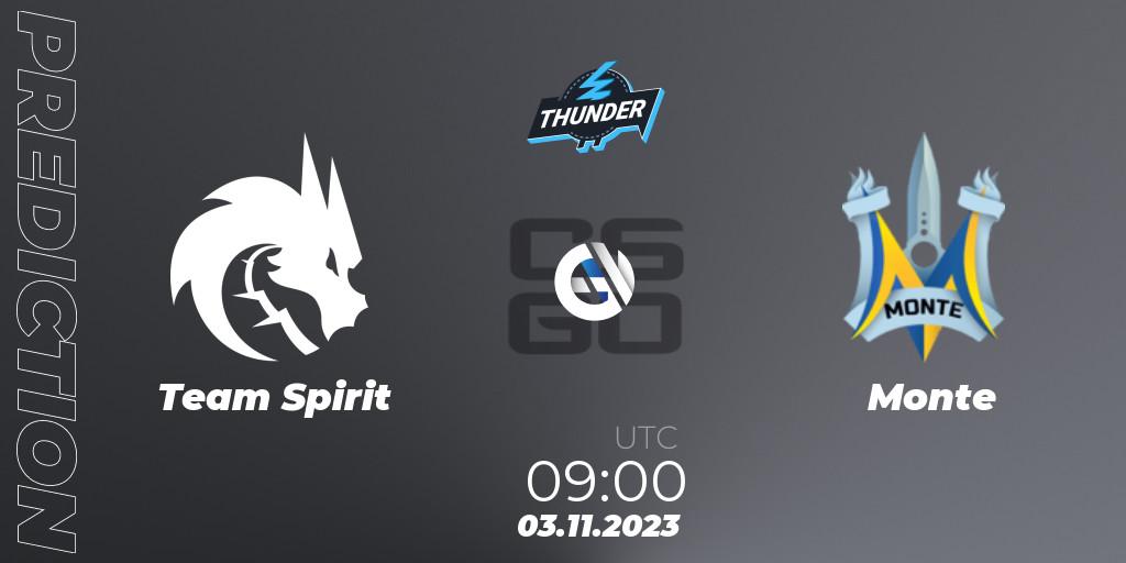 Team Spirit vs Monte: Match Prediction. 03.11.23, CS2 (CS:GO), Thunderpick CS:GO World Championship 2023