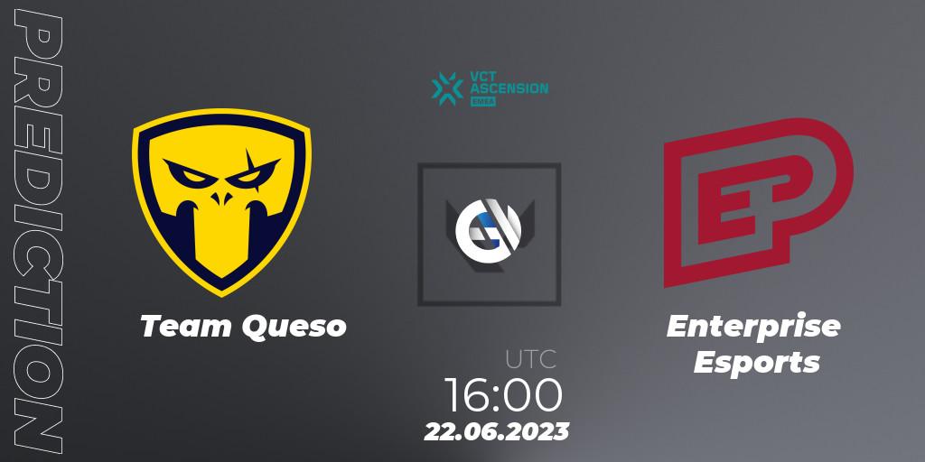 Team Queso vs Enterprise Esports: Match Prediction. 22.06.23, VALORANT, VALORANT Challengers Ascension 2023: EMEA - Play-In