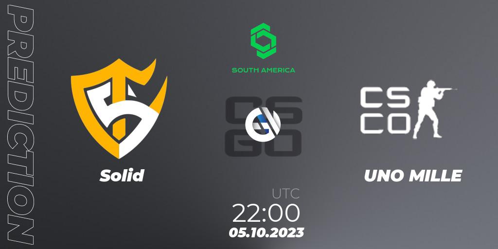 Solid vs UNO MILLE: Match Prediction. 05.10.2023 at 22:00, Counter-Strike (CS2), CCT South America Series #12