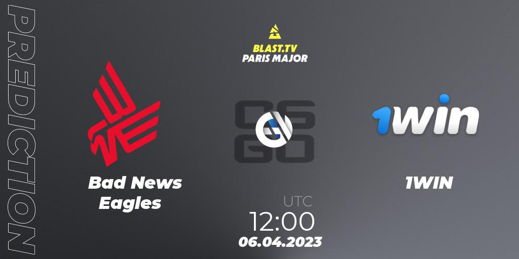 Bad News Eagles vs 1WIN: Match Prediction. 06.04.2023 at 12:10, Counter-Strike (CS2), BLAST.tv Paris Major 2023 Europe RMR A