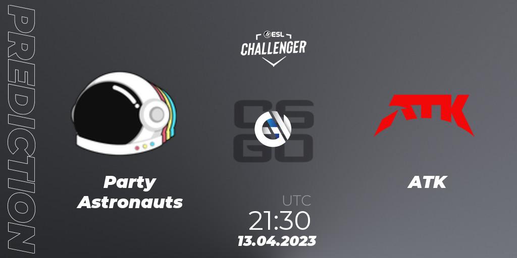 Party Astronauts vs ATK: Match Prediction. 13.04.2023 at 21:30, Counter-Strike (CS2), ESL Challenger Katowice 2023: North American Qualifier