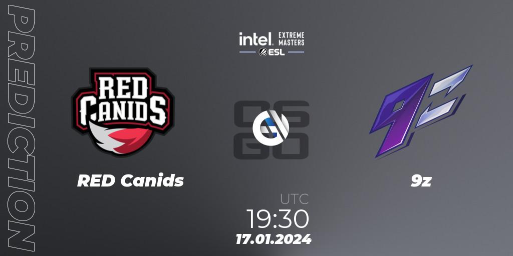 RED Canids vs 9z: Match Prediction. 17.01.2024 at 19:30, Counter-Strike (CS2), Intel Extreme Masters China 2024: South American Closed Qualifier