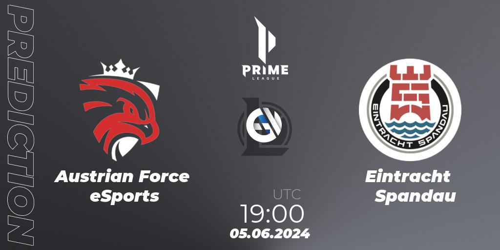 Austrian Force eSports vs Eintracht Spandau: Match Prediction. 05.06.2024 at 19:00, LoL, Prime League Summer 2024